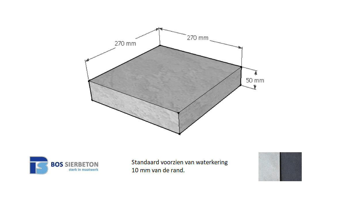 Paalmuts vlak 27 x 27 x 5 cm