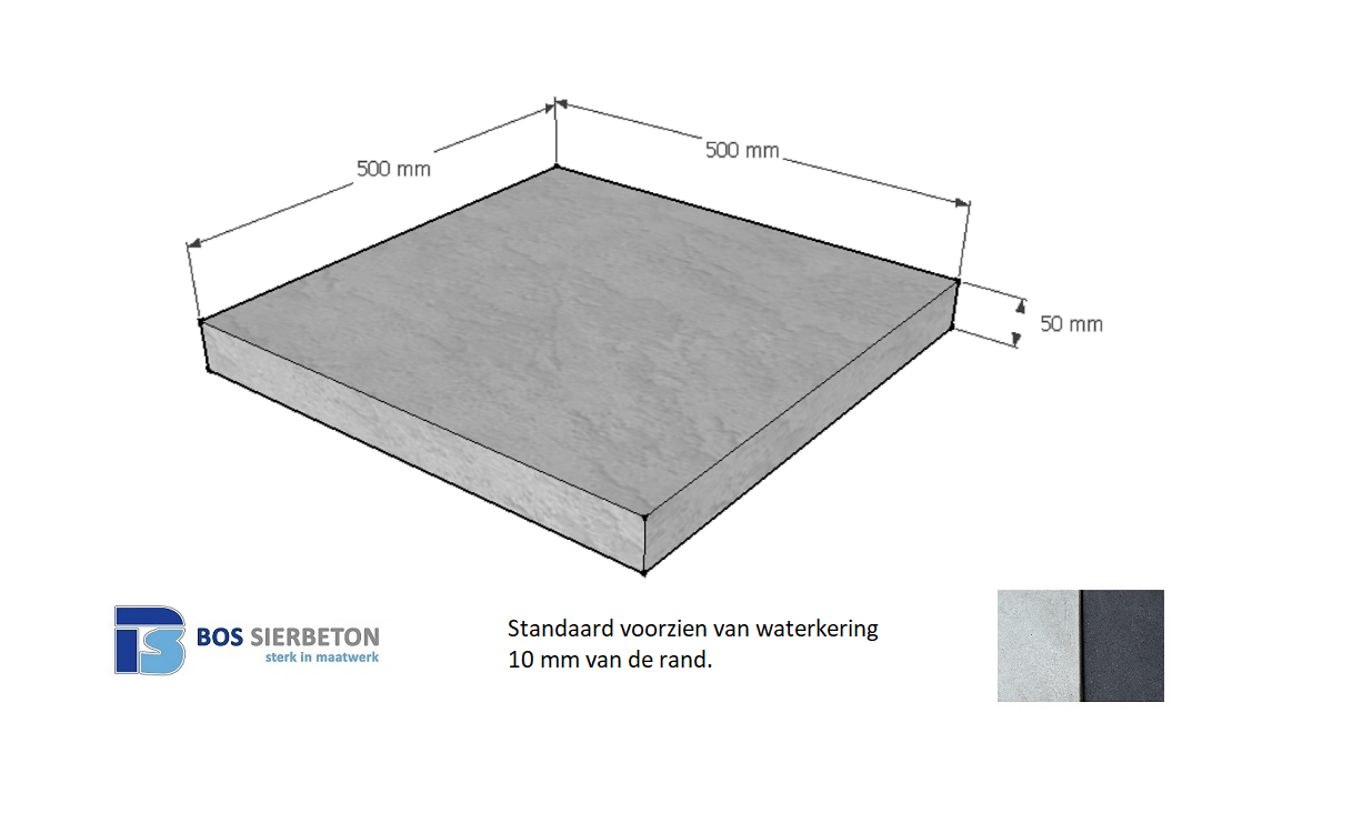 Paalmuts vlak 50 x 50 x 5 cm