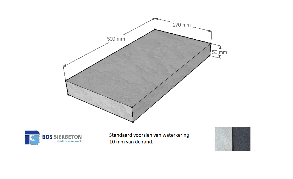 Paalmuts vlak 27 x 50 x 5 cm