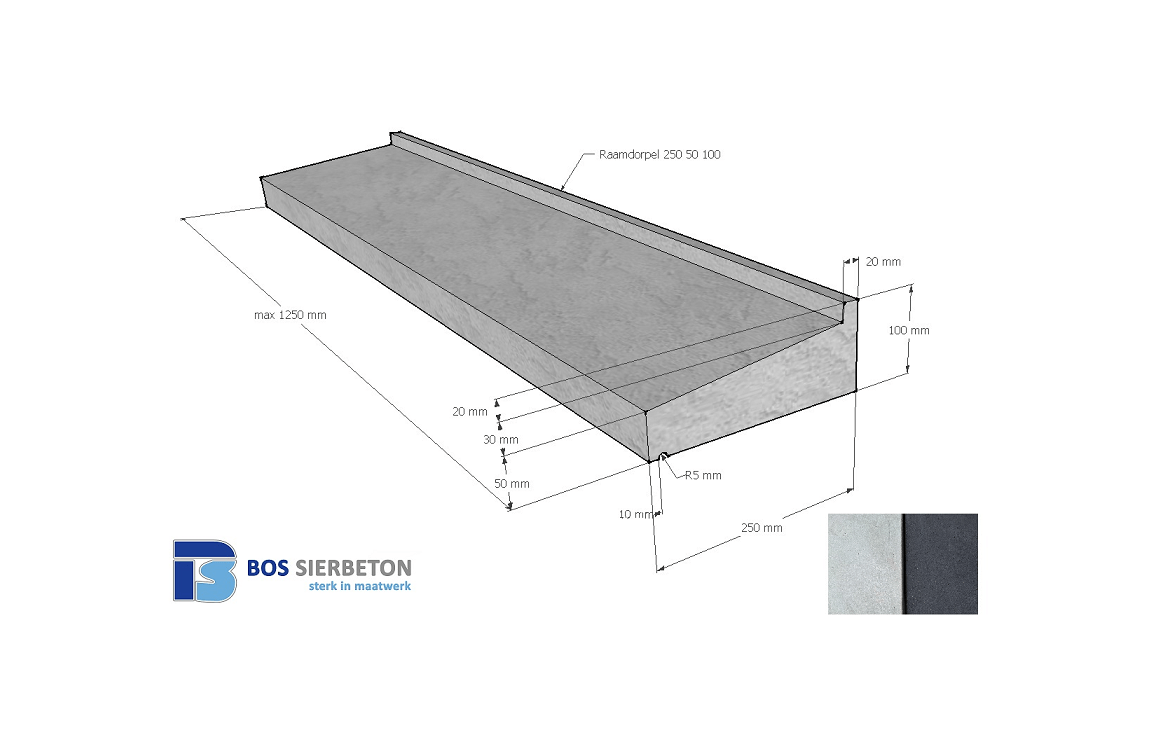 Raamdorpel 270 x 50 / 100 mm
