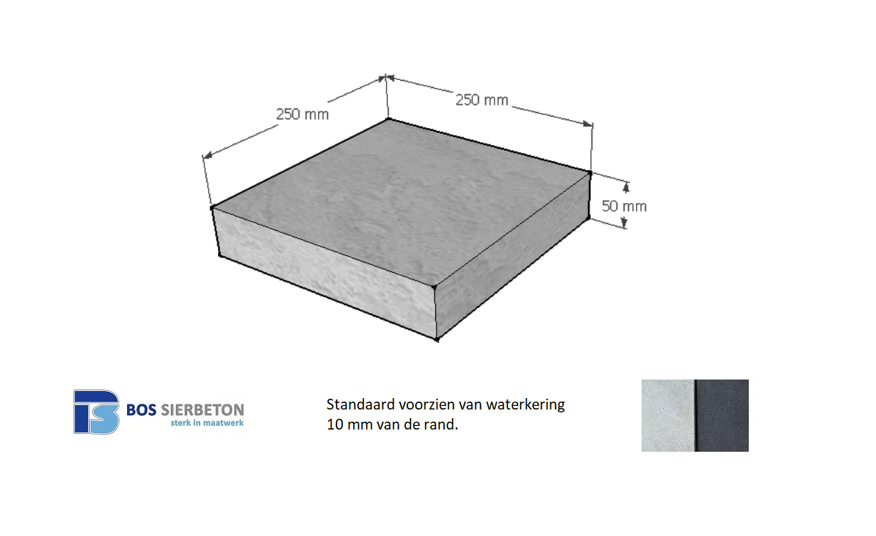 Paalmuts vlak 25 x 25 x 5 cm