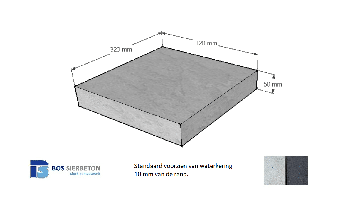Paalmuts vlak 32 x 32 x 5 cm