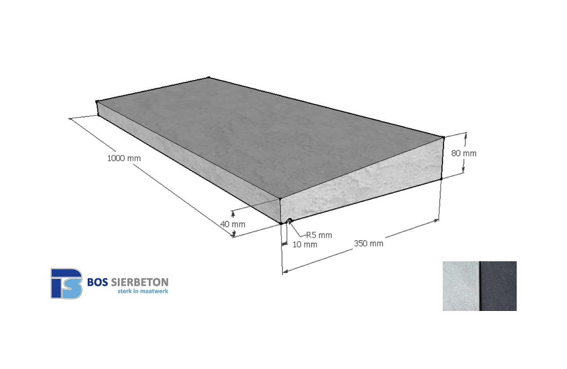 Muurafdekker 1 zijdig 35 x 4/8 x 100 cm