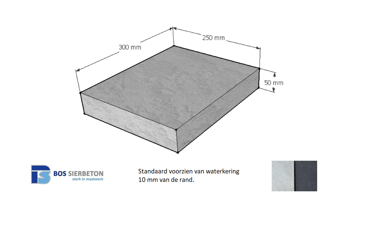 Paalmuts vlak 25 x 30 x 5 cm