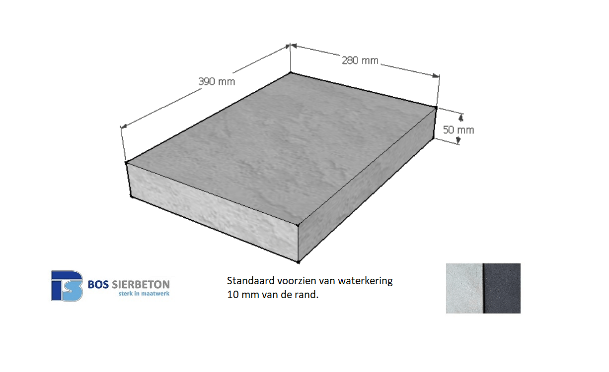 Paalmuts vlak 28 x 39 x 5 cm