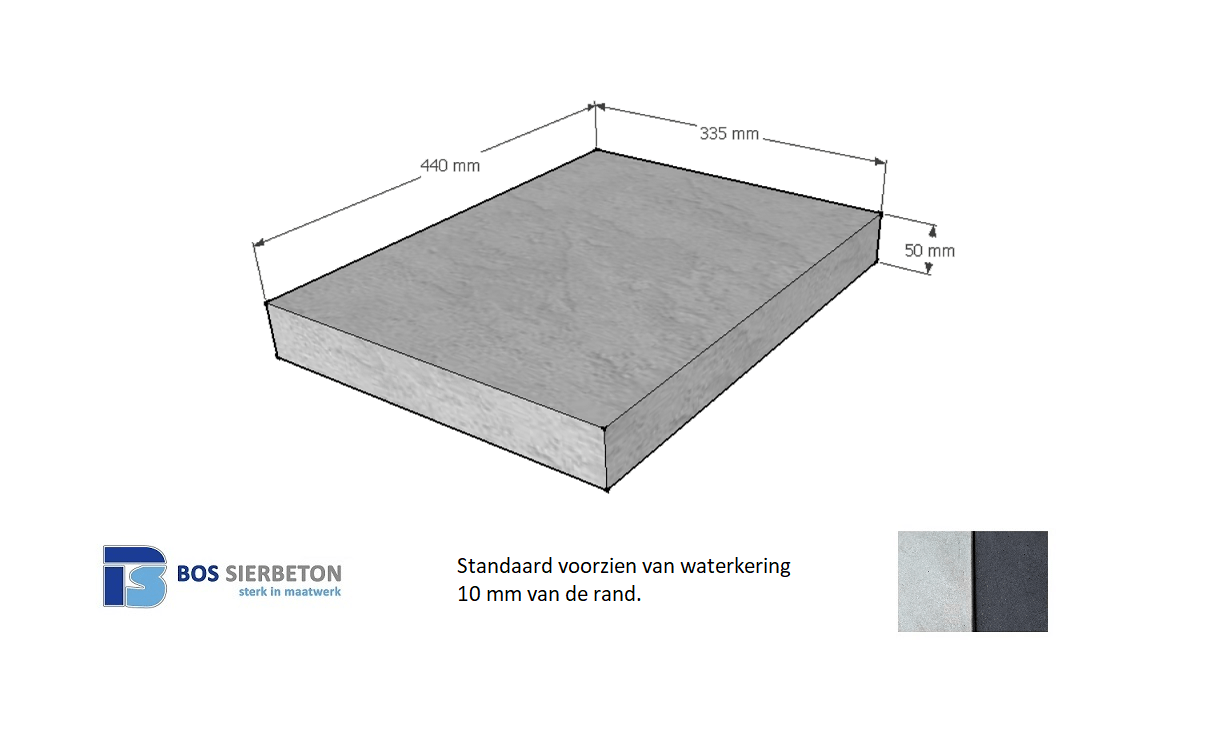 Paalmuts vlak 33.5 x 44 x 5 cm