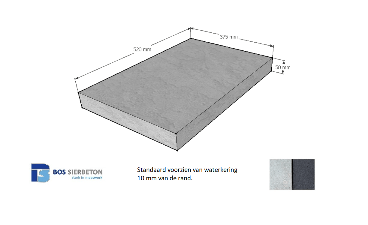 Paalmuts vlak 37.5 x 52 x 5 cm