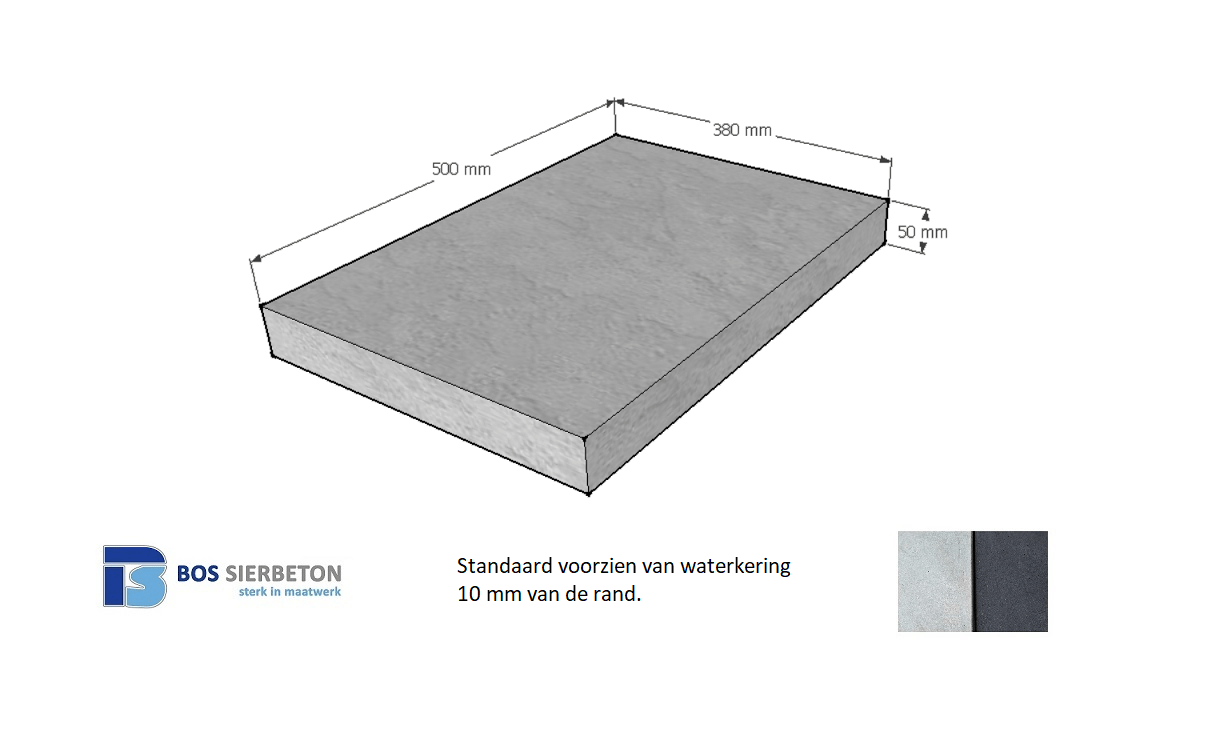 Paalmuts vlak 38 x 50 x 5 cm