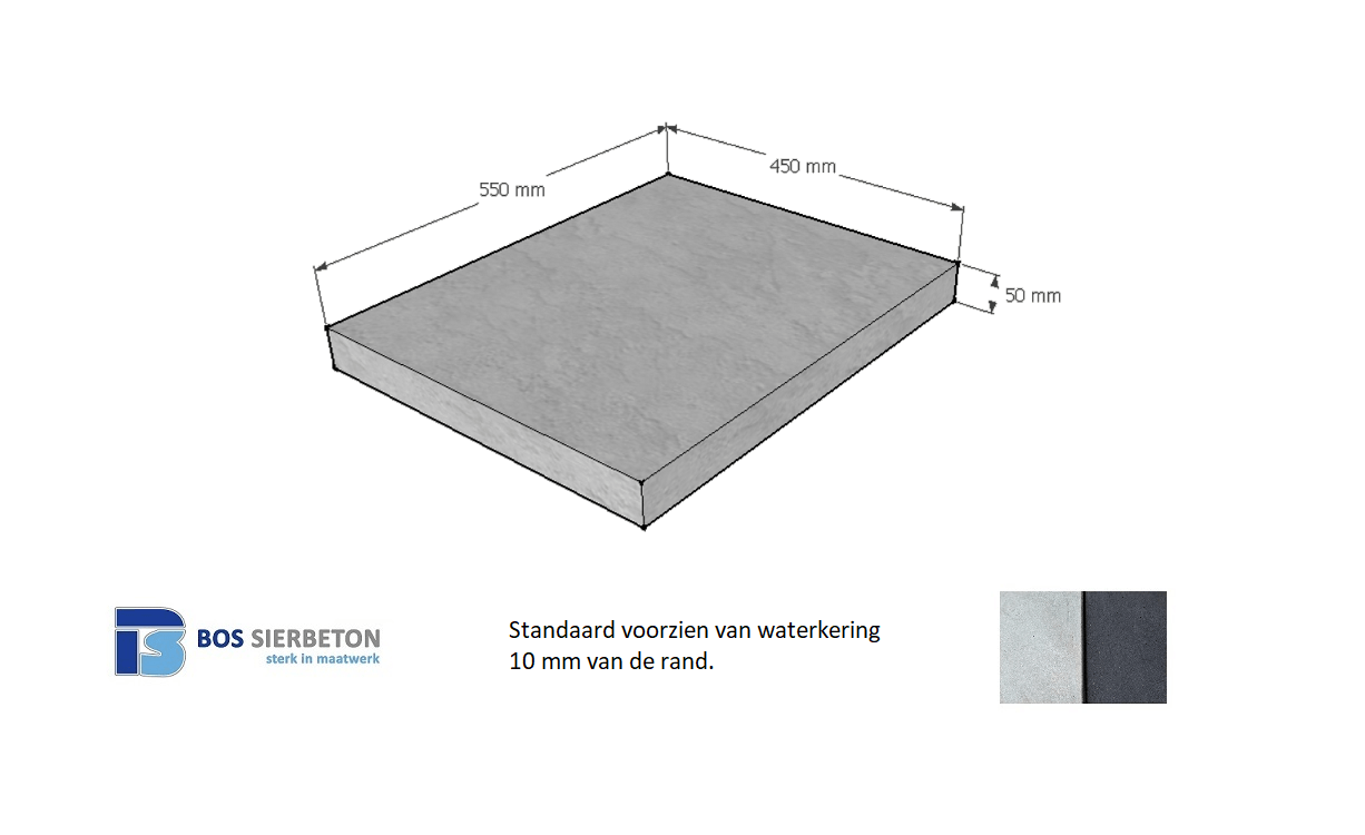 Paalmuts vlak 45 x 55 x 5 cm