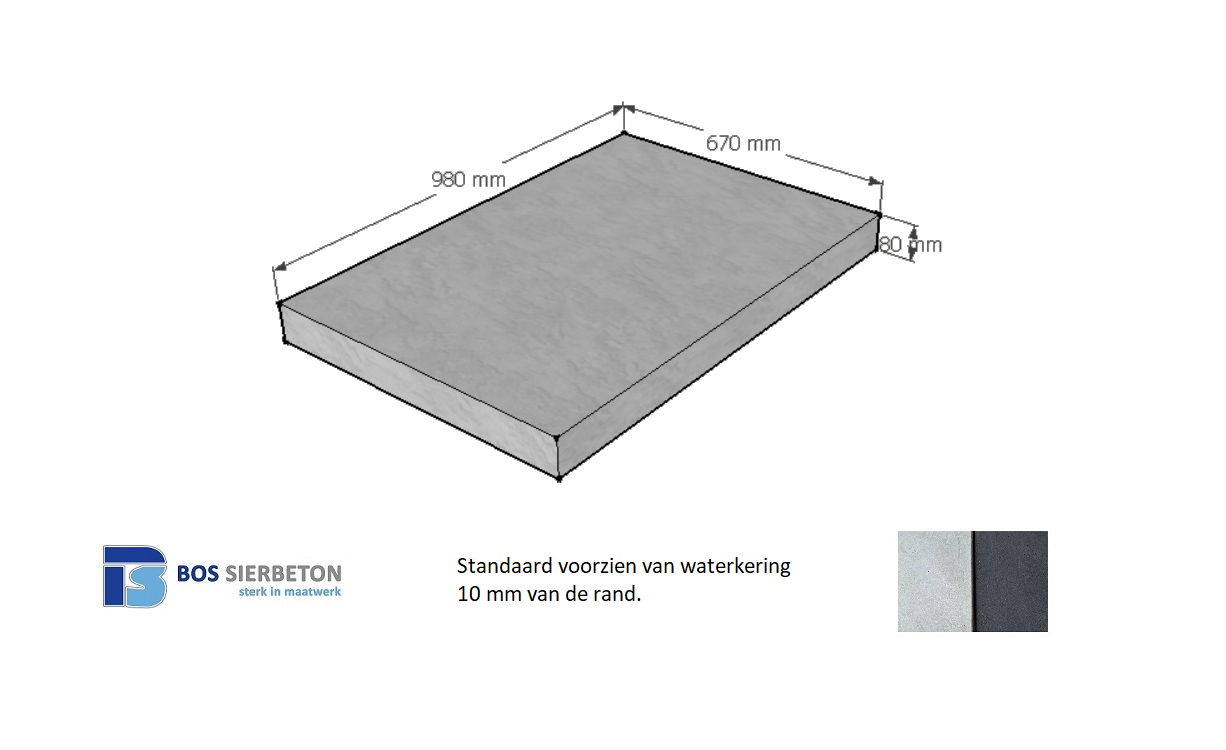 Paalmuts vlak 67 x 98 x 8 cm