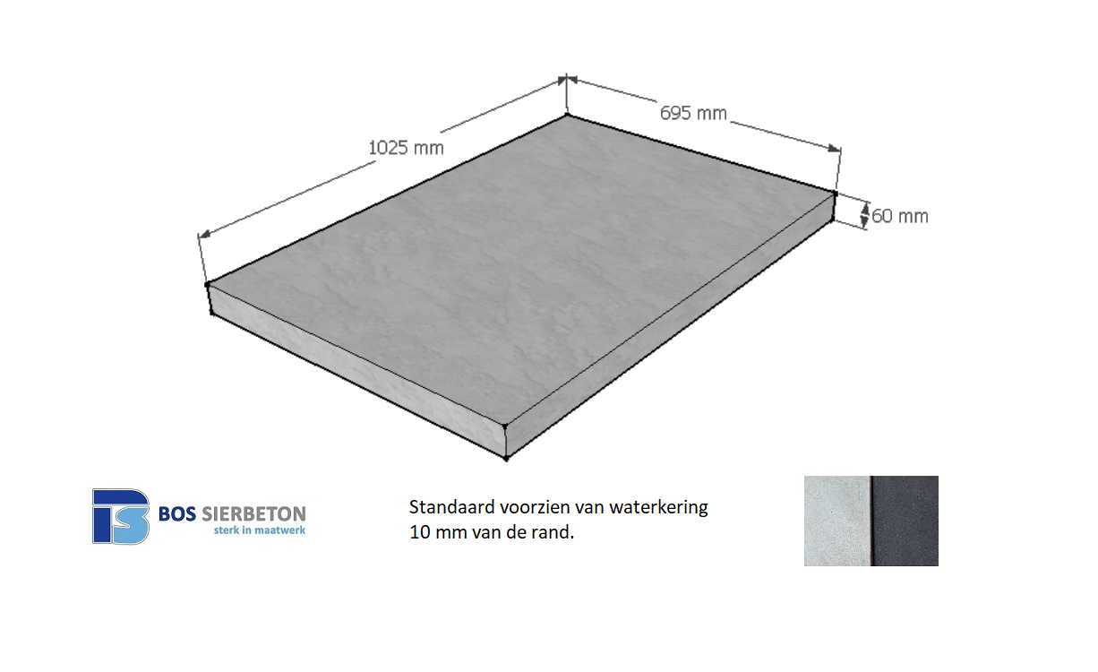 Paalmuts vlak 69.5 x 102.5 x 6 cm