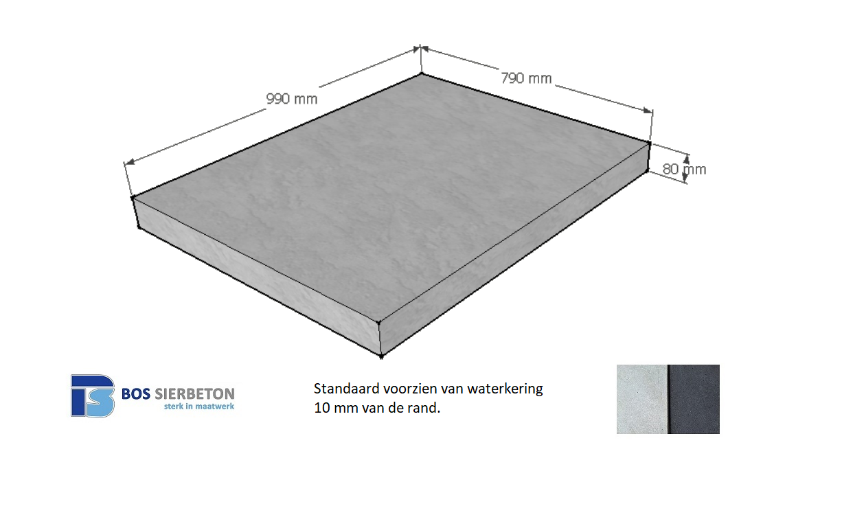 Paalmuts vlak 79 x 99 x 8 cm
