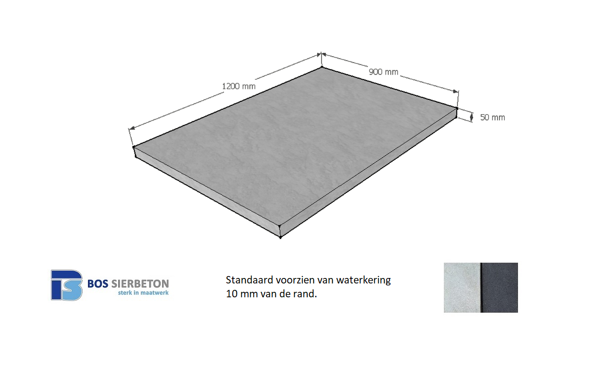 Paalmuts vlak 90 x 120 x 5 cm
