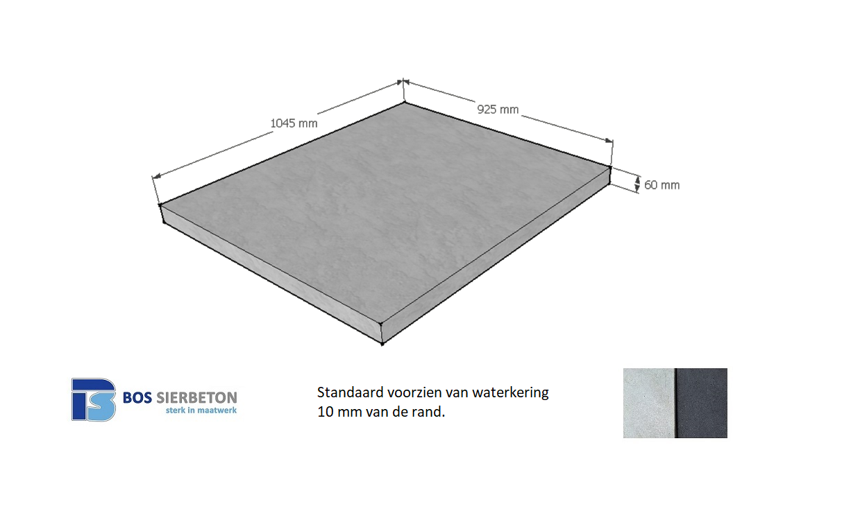 Paalmuts vlak 92.5 x 104.5 x 6 cm