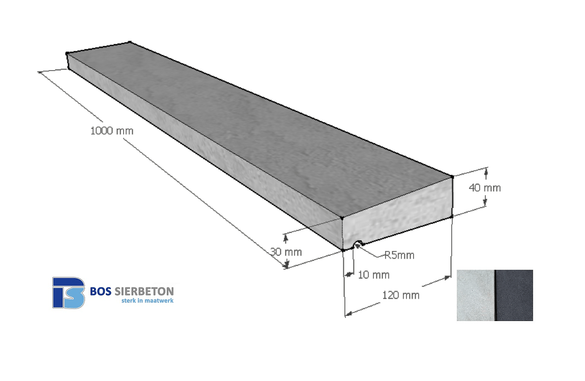Muurafdekker 1 zijdig 12 x 3/4 x 100 cm