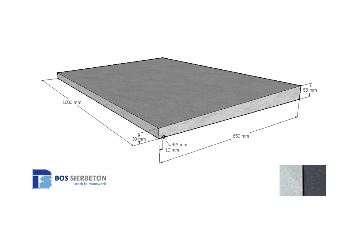 Muurafdekker 1 zijdig 65 x 3/5.5 x 100 cm