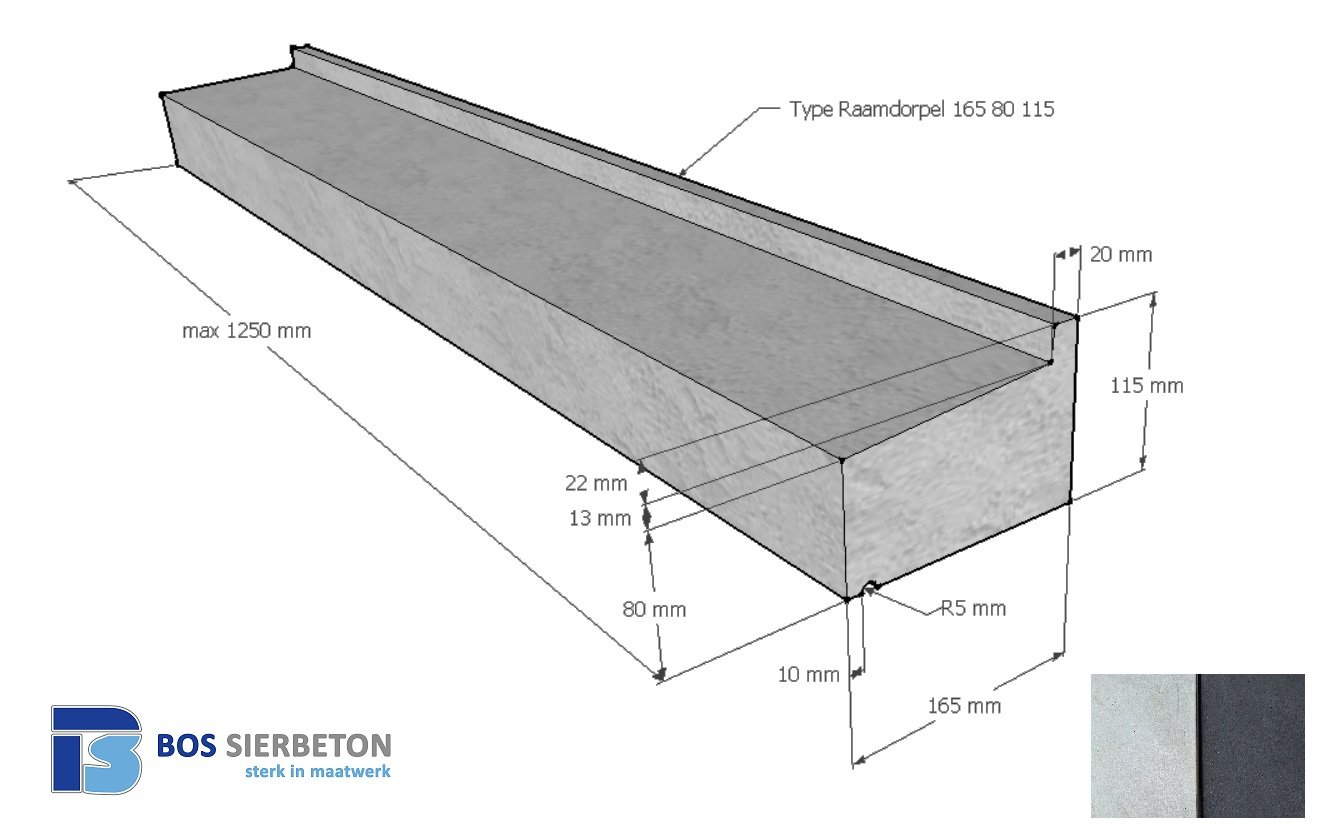 Raamdorpel 165 80 / 115 mm