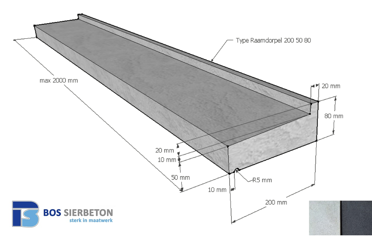 Raamdorpel 200 50 / 80 mm