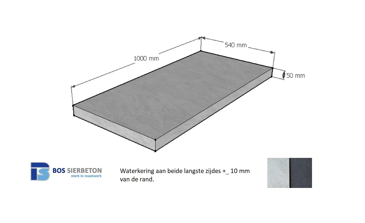 Muurafdekker vlak 54 x 100 x 5 cm