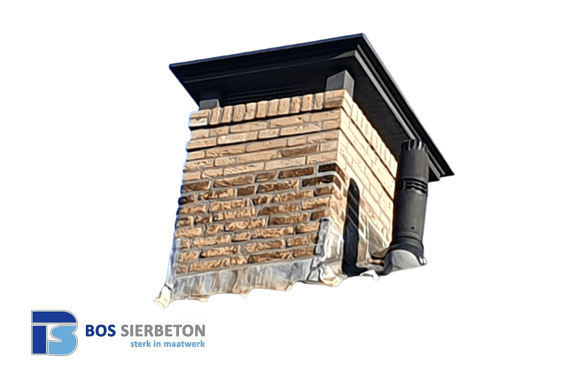 Vlak met sierrand op afstandsblokken