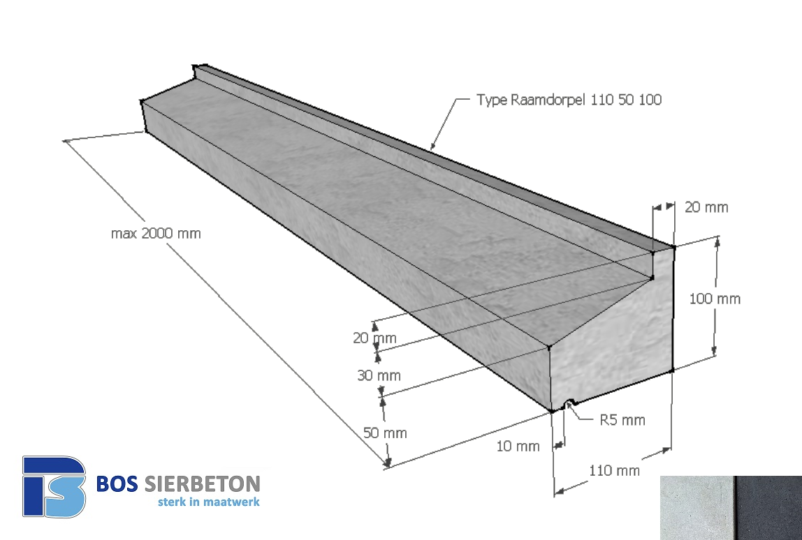 Raamdorpel 110 50 100 mm