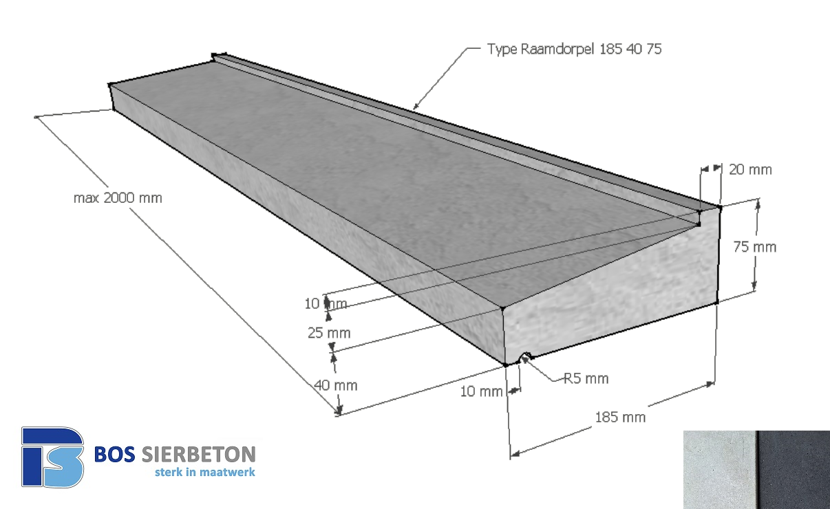 Raamdorpel 185 40 75 mm