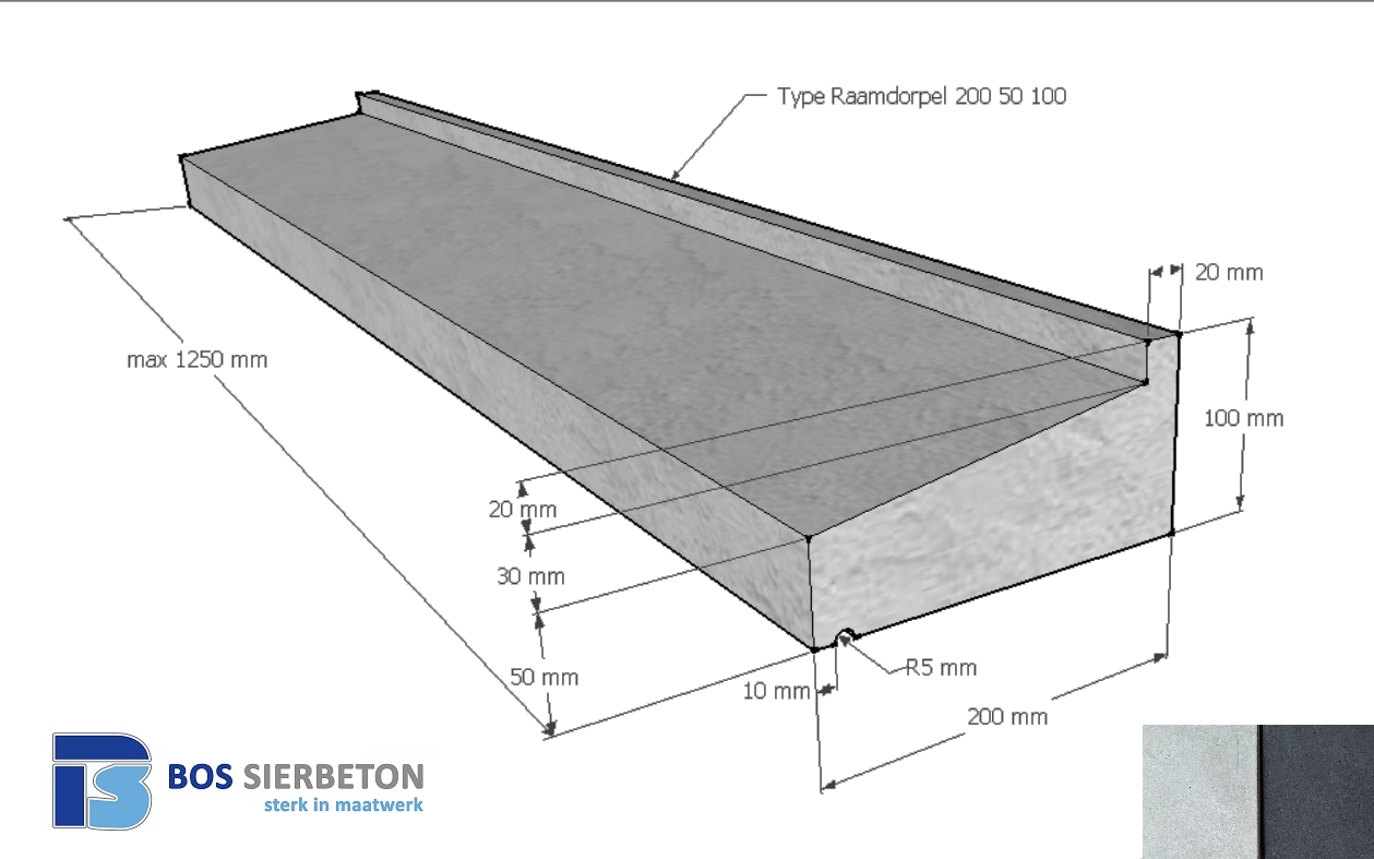 Raamdorpel 200 50 / 100 mm